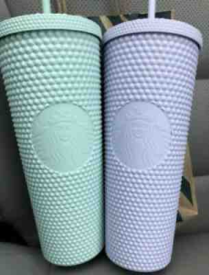 Starbucks Lilac and Mint Studded 2 Tumblers 24oz. Holiday 2021 PAIR - Sold on eBay Nov 25, 2021 for $99.99