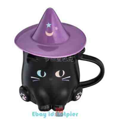 New Starbucks 2021 Halloween Black Cat Magic Hat Ceramic Mug 12oz - Sold on eBay Oct 19, 2021 for $91.99
