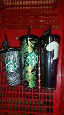 Starbucks Halloween Collection 2021 Spiderweb & Cat Tumbler Glow In The Dark 3pc - Sold on eBay Sep 19, 2021 for $87.00