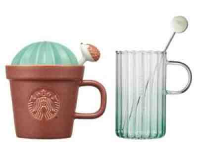 (Starbucks Korea)2021 Limited"Cute Gift" Hedgehog Mug & Glass Set - Sold on eBay Oct 08, 2021 for $86.90