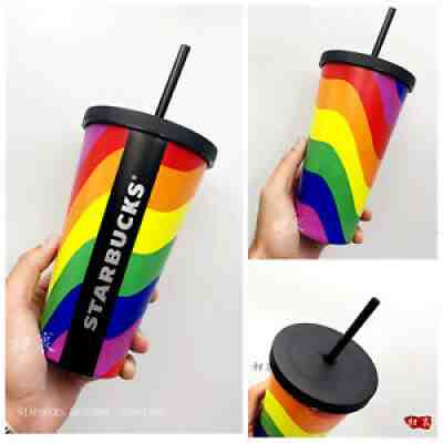 2020 China Starbucks Great love Rainbow stainless steel straw cup - Sold on eBay Sep 06, 2021 for $85.99