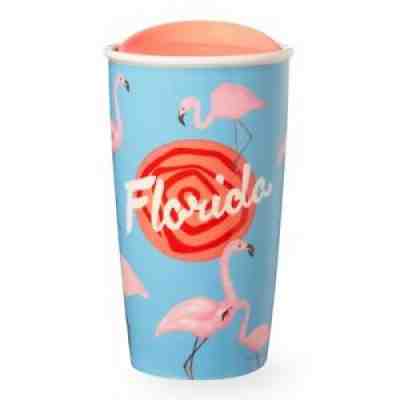 Starbucks Florida Ceramic Tumbler Mug Flamingos Dot Collection - Sold on eBay Oct 31, 2021 for $85.99