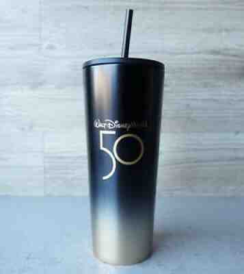 Disney Parks 50th Anniversary Luxe Logo Black & Gold Starbucks Tumbler - NEW - Sold on eBay Nov 16, 2021 for $85.99