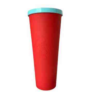 Starbucks Matte Red Soft Touch Acrylic Tumbler Venti Cold Cup 2016 Exclusive