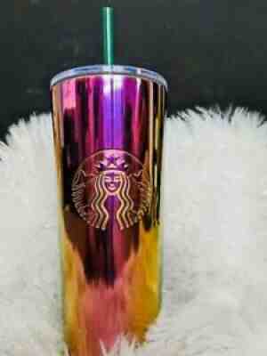 Rare/NWT Starbucks Holographic Pink Purple Gold Stainless Steel 24oz Tumbler - Sold on eBay Sep 25, 2021 for $85.00