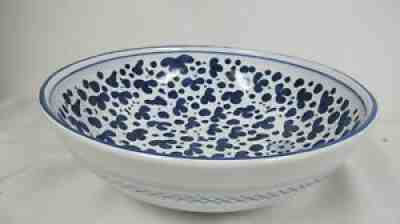 STARBUCKS 2003 BARISTA ARABESCO PASTA BOWL 12" BLUE WHITE - Sold on eBay Oct 18, 2021 for $84.96