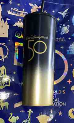 2021 Disney Parks Starbucks Tumbler 50th Anniversary Black & Gold Luxe New - Sold on eBay Nov 18, 2021 for $84.50