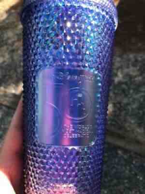 BRAND NEW Disney World 50th Anniversary Starbucks Blue Studded Tumbler FREE SHIP - Sold on eBay Oct 05, 2021 for $83.00