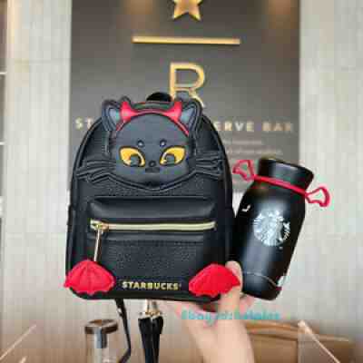 2021 Starbucks Vacuum Cup Black Cat Black Cat Backpack Halloween SS 12oz New - Sold on eBay Oct 29, 2021 for $82.99