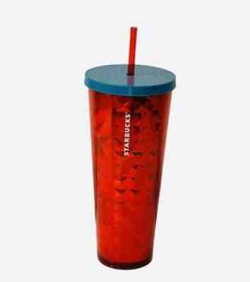 Starbucks Red Flowers Berries Abstract Cold Cup Venti Tumbler with Straw 24oz - Sold on eBay Nov 07, 2021 for $80.99
