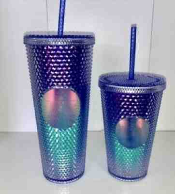 NWT Starbucks Summer 2021 VENTI & GRANDE Blue Ombre Mermaid Studded Tumbler Set - Sold on eBay Sep 22, 2021 for $80.00