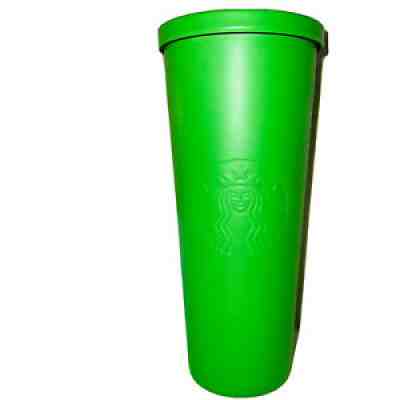 STARBUCKS 2015 Matte Green Stainless Steel Cold Cup 24 oz Venti Metal