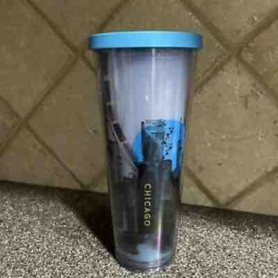 Starbucks Chicago Cityscape Acrylic Cold Cup Tumbler Venti 24oz NO straw FLAWS - Sold on eBay Nov 25, 2021 for $99.99