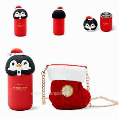 Starbucks China 2021 Christmas Xmas Penguin Thermos Flask Cup Stocking Bag Set - Sold on eBay Nov 26, 2021 for $99.74