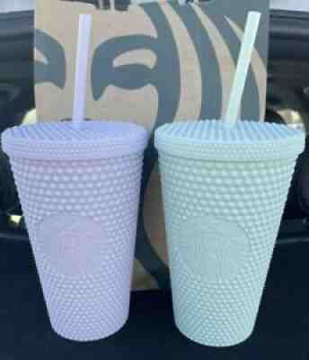 *RARE* Starbucks Lilac and Mint Studded Matte Grande Holiday 2021 Tumblers - Sold on eBay Nov 23, 2021 for $99.00