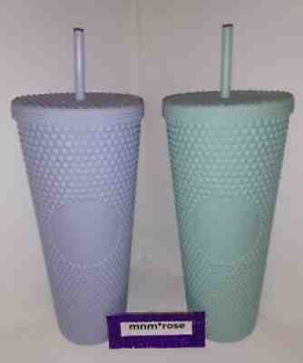 Starbucks Holiday 2021 Matte Mint Green & Lilac Purple Studded VENTI Tumbler Set - Sold on eBay Nov 30, 2021 for $86.00