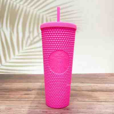 Starbucks 2021 China Diamond Matte Barbie Pink Studded Tumbler Straw Cup 24oz - Sold on eBay Sep 08, 2021 for $83.99