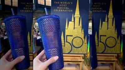 Disney Parks Starbucks 50th Anniversary Studded 24oz Tumbler Cup In Hand! - Sold on eBay Oct 09, 2021 for $81.00