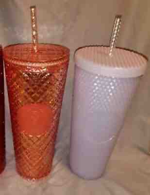 Starbucks 2021 Winter Holiday Rose Gold Icy lilac Bling Studded Cup Tumbler - Sold on eBay Nov 17, 2021 for $80.00