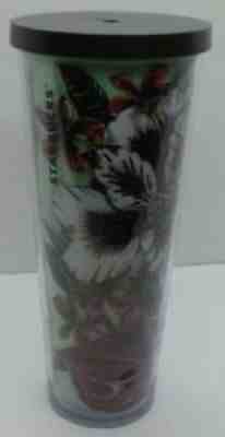 Starbucks Rare Tropical Floral Teal Acrylic Cold Cup Coffee Tumbler 24oz Venti - Sold on eBay Sep 08, 2021 for $79.99