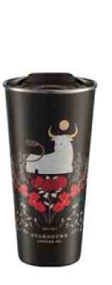 Starbucks Black Ox Stainless Cup To Go Tumbler Charcoal Chinese New Year -x card