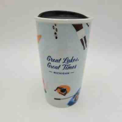 Starbucks Michigan Great Lake Great Times 12 Oz Ceramic Travel Mug Tumbler & Lid - Sold on eBay Nov 07, 2021 for $79.99