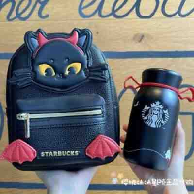 New Starbucks 2021 Halloween Black 12oz SS Tumbler With Black Cat Bag - Sold on eBay Nov 18, 2021 for $79.99