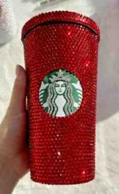 RED BEDAZZLED STARBUCKS BLING METAL CUP 16OZ VENTI RHINESTONE TUMBLER CUP - Sold on eBay Nov 20, 2021 for $79.99