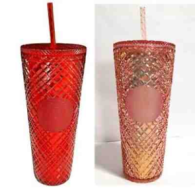 Starbucks 2021 Winter Holiday Jeweled Venti Tumbler Cold Cup 24 oz Set of 2 NEW - Sold on eBay Nov 22, 2021 for $79.99