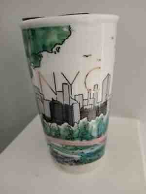 RARE Starbucks NYC New York City Central Park 12oz Ceramic Travel Mug w. Lid - Sold on eBay Nov 17, 2021 for $79.00