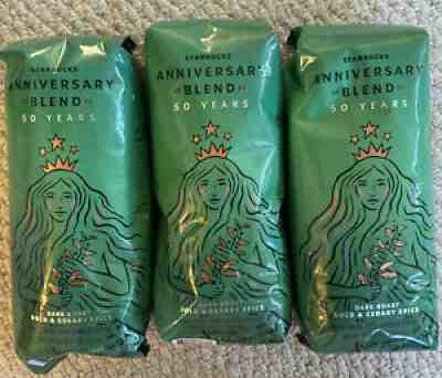 Starbucks ANNIVERSARY BLEND 3X 1 lbs (3 lbs) Bean Coffee Dark Roast Exp 8/15/21 - Sold on eBay Sep 22, 2021 for $78.00