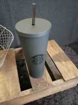 Starbucks 2014 Black Matte Acrylic Cold Cup Tumbler Venti w/ Straw 24oz - Sold on eBay Nov 03, 2021 for $77.99