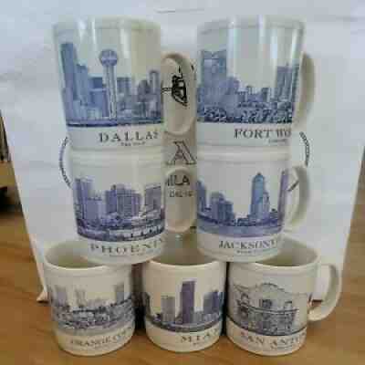 Lot / 7 Starbucks Architectural 18 oz Ceramic Mugs Dallas Miami Fort Worth ect - Sold on eBay Oct 11, 2021 for $76.78