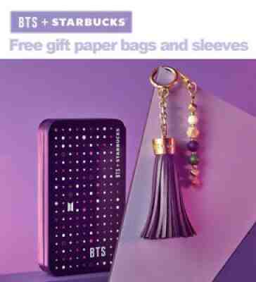 BTS + Starbucks Korea 2020 collaboration Purple tassel key chain + free gift EMS - Sold on eBay Nov 25, 2021 for $76.11