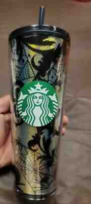 2021 Starbucks Halloween Spider Web Foil Tumbler 24 oz - Sold on eBay Oct 31, 2021 for $76.00