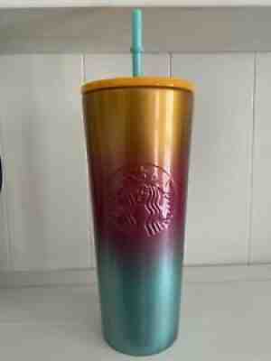 BNWT Starbucks Caribbean Release stainless steel ombrÃ© Sherbet Venti tumbler - Sold on eBay Sep 21, 2021 for $75.00
