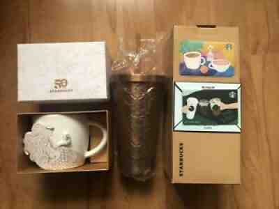 2021 China Starbucks Mug Cup and gold tumbler with 2 cards for one buyer - Sold on eBay Oct 13, 2021 for $75.00