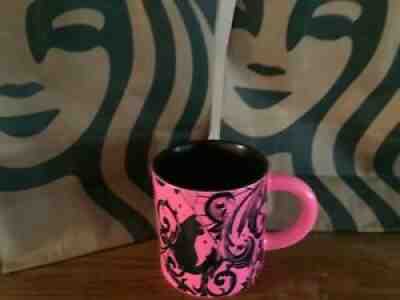 Starbucks 2021 Halloween Mug 14 oz - Black Cat Spider Web Neon Pink Limited Fall - Sold on eBay Oct 13, 2021 for $75.00