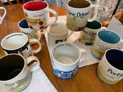 Lot of 10 Different Starbucks Coffee Mugs Cups cities , states and other - Sold on eBay Oct 17, 2021 for $75.00