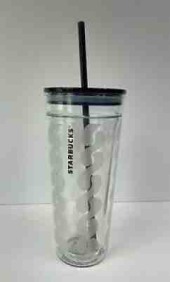 2017 Starbucks 20oz clear glass cable knit tumbler NEW double wall venti - Sold on eBay Oct 27, 2021 for $75.00