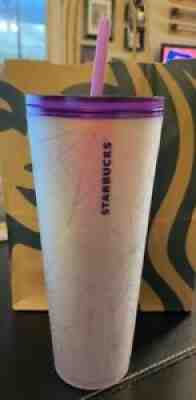 2021 STARBUCKS HALLOWEEN PURPLE WHITE FROSTED SPIDERWEB SPIDER WEB 24 OZ TUMBLER - Sold on eBay Dec 03, 2021 for $197.95