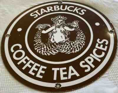 VINTAGE STARBUCKS COFFEE & TEA PORCELAIN SIGN PEET'S KITCHEN ESPRESSO RARE MUG - Sold on eBay Sep 26, 2021 for $120.00