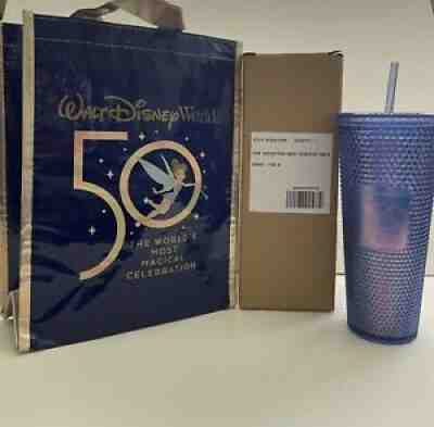 Walt Disney World 50th Anniversary Studded Starbucks Tumbler Cup - Sold on eBay Oct 04, 2021 for $120.00