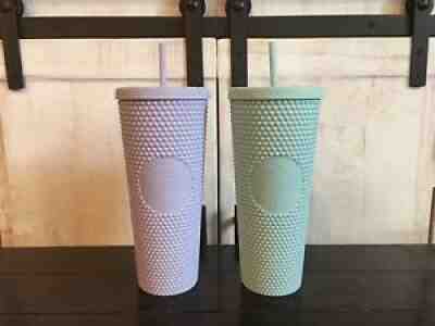 Starbucks Lilac and Mint Studded 24oz. Matte Holiday 2021 Tumbler PAIR! - Sold on eBay Dec 03, 2021 for $79.99