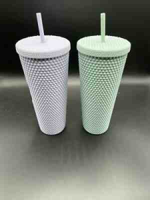 Starbucks Lilac and Mint Studded 24oz. Matte Holiday 2021 Tumbler PAIR! - Sold on eBay Dec 04, 2021 for $79.99