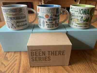 Starbucks Set Of 3 been there series mugs. Iowa , Illinois , Chicago . - Sold on eBay Dec 05, 2021 for $79.99