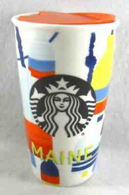 RARE STARBUCKS 2016 "MAINE" COFFEE TRAVEL MUG w/LID 12 oz. SIREN Double-Wall - Sold on eBay Dec 05, 2021 for $77.00