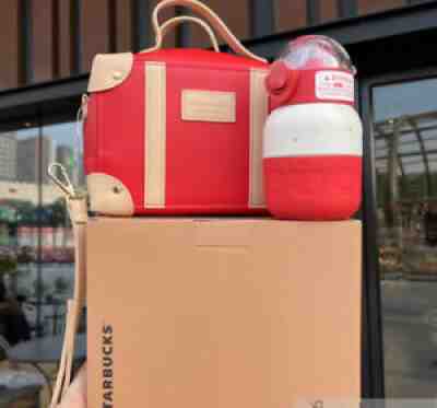 Starbucks 2021 China Christmas Red 12oz Stainless Tumbler & Mini Suitcase Bag - Sold on eBay Nov 23, 2021 for $75.99