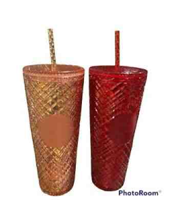 Starbucks Christmas 2021 Holiday Rose Gold & Red Venti Studded Jeweled Tumbler - Sold on eBay Nov 13, 2021 for $75.00