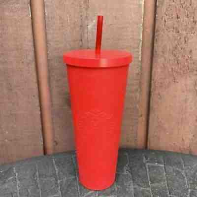 Starbucks Matte Red Soft Touch HTF Tumbler Venti - W/ Straw - Sold on eBay Nov 16, 2021 for $75.00